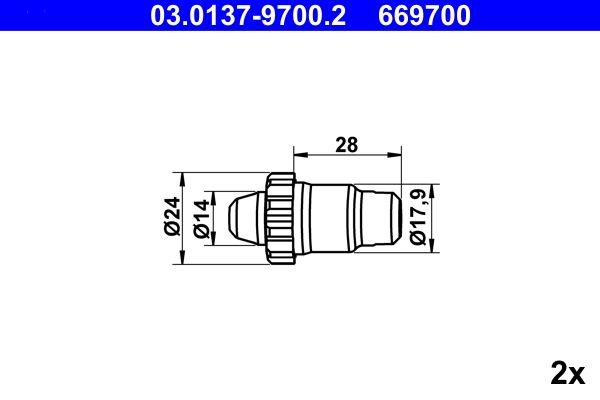 Obrázok Sada príslużenstva čeľustí parkovacej brzdy ATE nastavovacia matica 03013797002