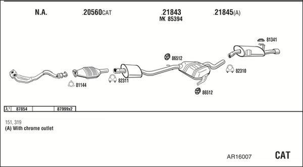 Obrázok Výfukový systém WALKER  AR16007