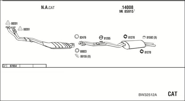 Obrázok Výfukový systém WALKER  BW32512A