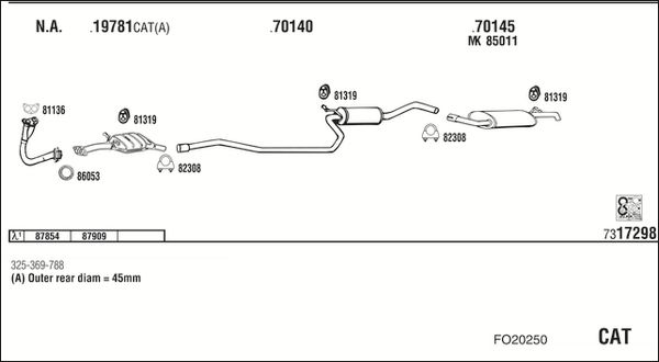 Obrázok Výfukový systém WALKER  FO20250