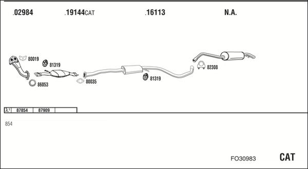 Obrázok Výfukový systém WALKER  FO30983