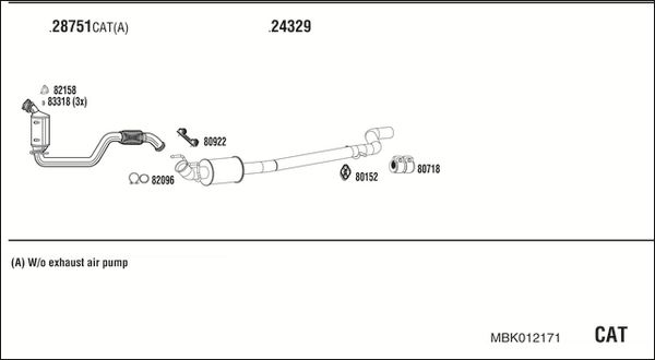 Obrázok Výfukový systém WALKER  MBK012171