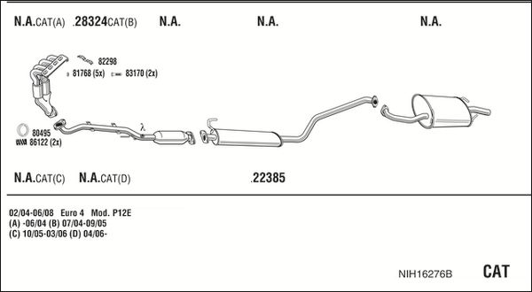 Obrázok Výfukový systém WALKER  NIH16276B