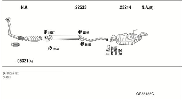 Obrázok Výfukový systém WALKER  OP55155C