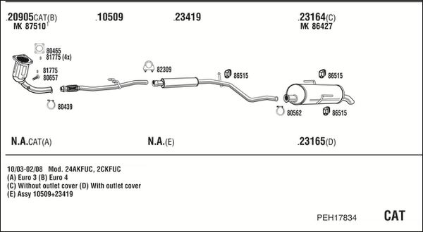 Obrázok Výfukový systém WALKER  PEH17834