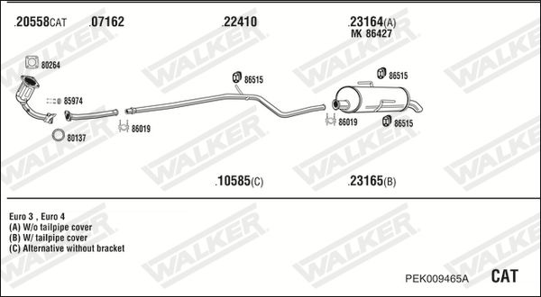 Obrázok Výfukový systém WALKER  PEK009465A