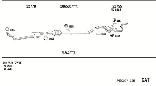 Obrázok Výfukový systém WALKER  PET14870