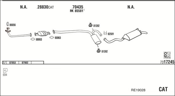 Obrázok Výfukový systém WALKER  RE19028