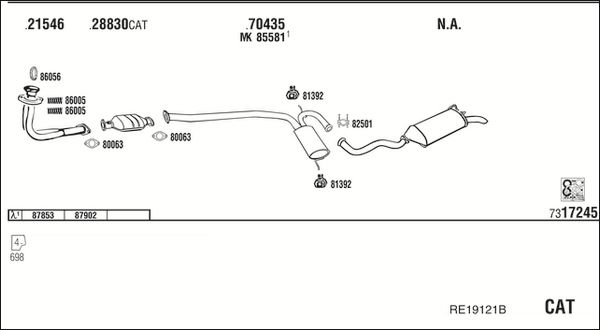 Obrázok Výfukový systém WALKER  RE19121B