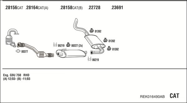 Obrázok Výfukový systém WALKER  REK026545CB