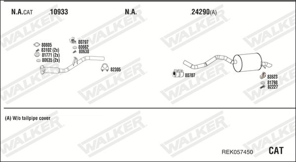 Obrázok Výfukový systém WALKER  REK031554BA