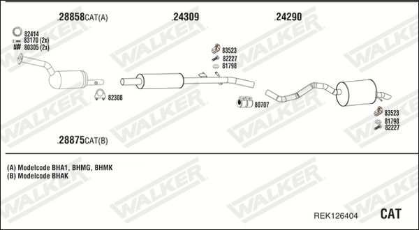 Obrázok Výfukový systém WALKER  REK126404