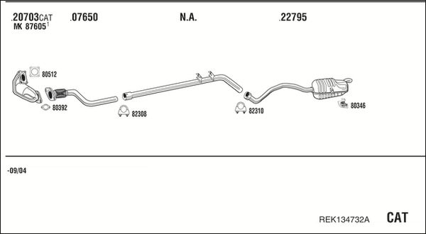 Obrázok Výfukový systém WALKER  REK134732A