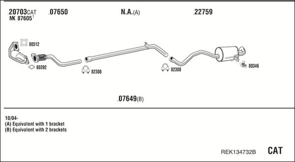 Obrázok Výfukový systém WALKER  REK134732B