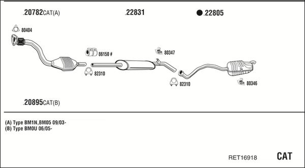 Obrázok Výfukový systém WALKER  RET16918
