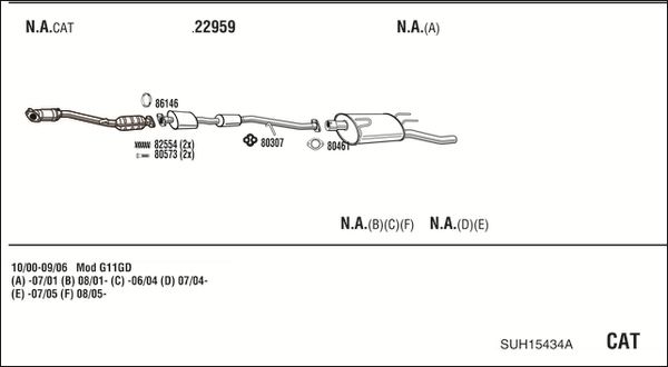 Obrázok Výfukový systém WALKER  SUH15434A