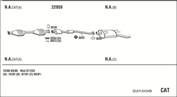 Obrázok Výfukový systém WALKER  SUH15434B