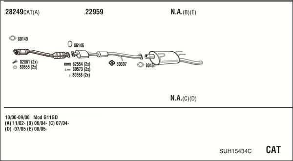 Obrázok Výfukový systém WALKER  SUH15434C