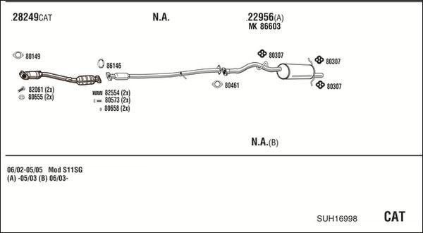 Obrázok Výfukový systém WALKER  SUH16998