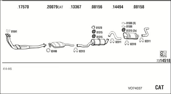 Obrázok Výfukový systém WALKER  VO74037