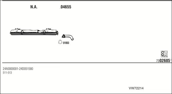 Obrázok Výfukový systém WALKER  VW72214