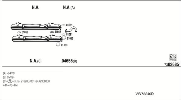 Obrázok Výfukový systém WALKER  VW72240D