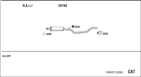 Obrázok Výfukový systém WALKER  VWK011228A