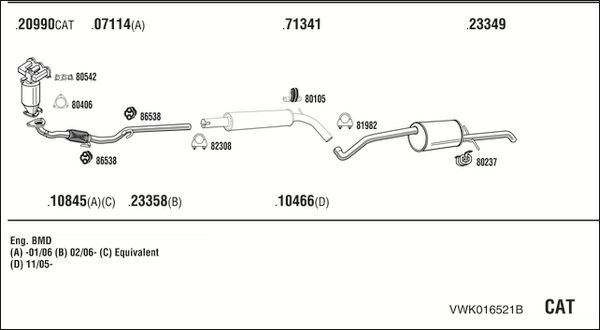 Obrázok Výfukový systém WALKER  VWK016521B