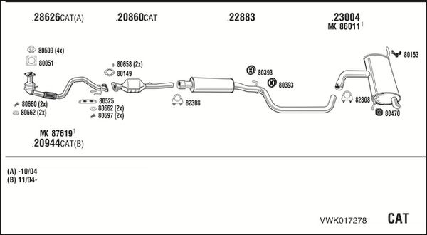 Obrázok Výfukový systém WALKER  VWK017278
