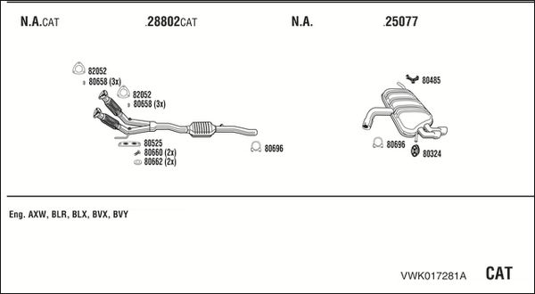 Obrázok Výfukový systém WALKER  VWK017281A