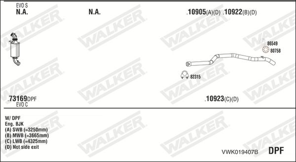 Obrázok Výfukový systém WALKER  VWK019407B