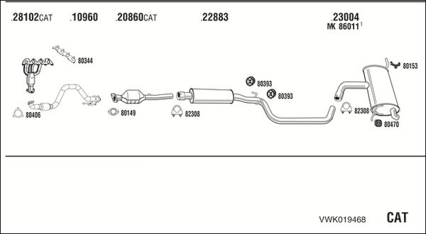 Obrázok Výfukový systém WALKER  VWK019468