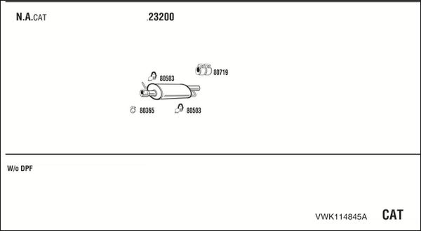Obrázok Výfukový systém WALKER  VWK114845A