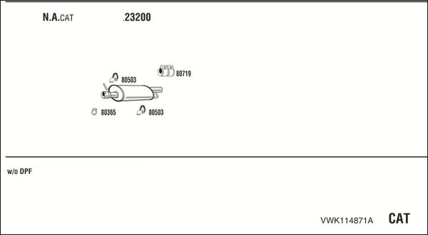 Obrázok Výfukový systém WALKER  VWK114871A