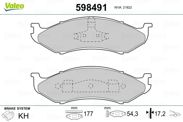 Obrázok Sada brzdových platničiek kotúčovej brzdy VALEO  598491