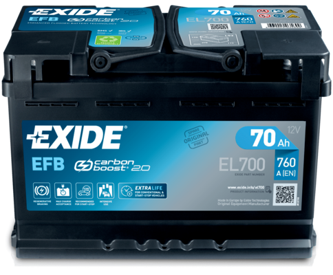 Obrázok Batéria EXIDE EFB 12V/70Ah/760A