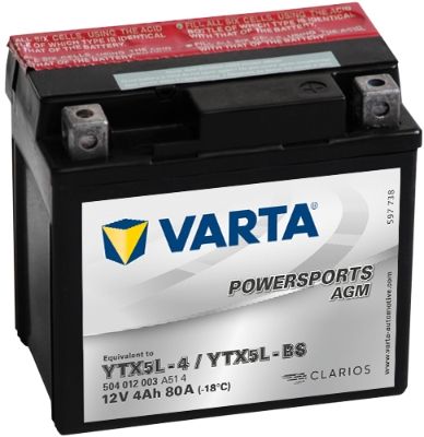 Obrázok Batéria VARTA POWERSPORTS AGM 12V/4Ah/80A