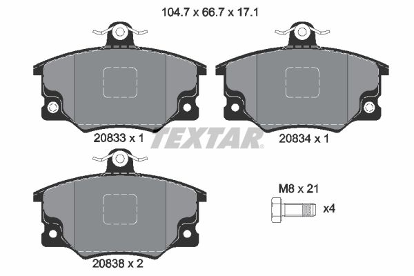 Obrázok Sada brzdových platničiek kotúčovej brzdy TEXTAR Q+ 2083302