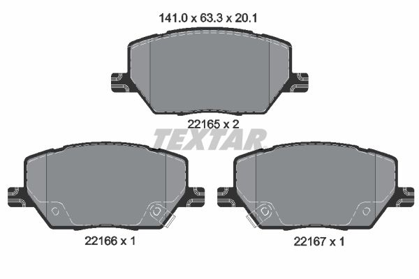 Obrázok Sada brzdových platničiek kotúčovej brzdy TEXTAR Q+ 2216501