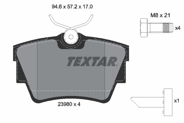 Obrázok Sada brzdových platničiek kotúčovej brzdy TEXTAR Q+ 2398001