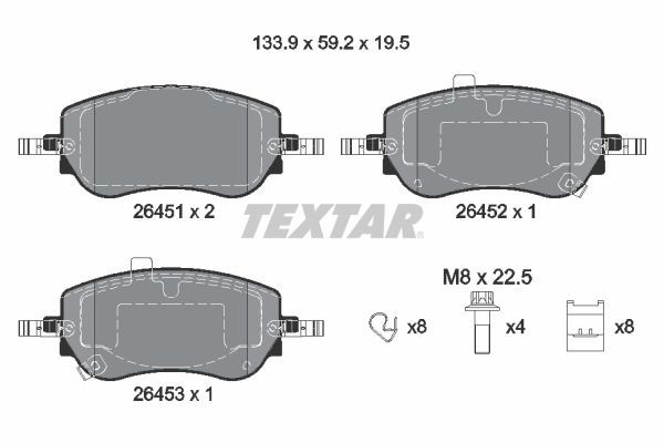 Obrázok Sada brzdových platničiek kotúčovej brzdy TEXTAR Q+ 2645101