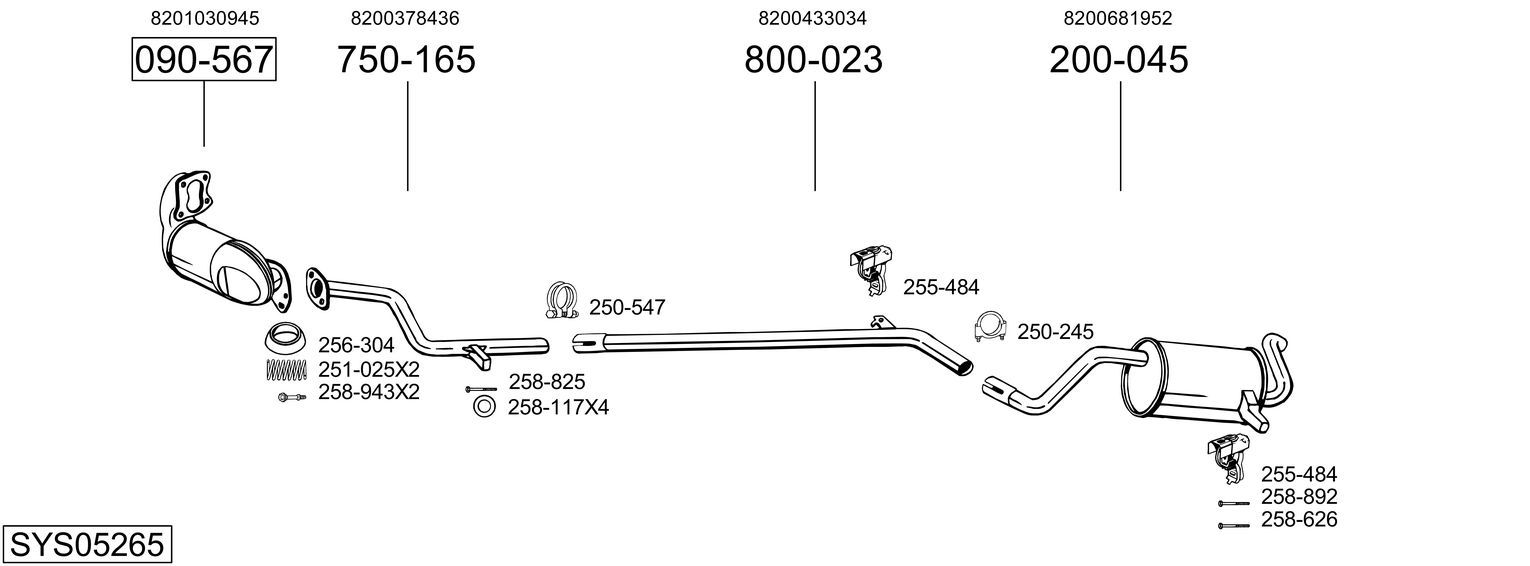 Obrázok Výfukový systém BOSAL  SYS05265