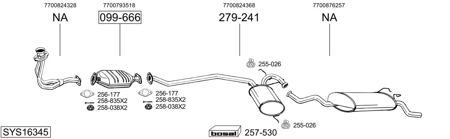 Obrázok Výfukový systém BOSAL  SYS16345