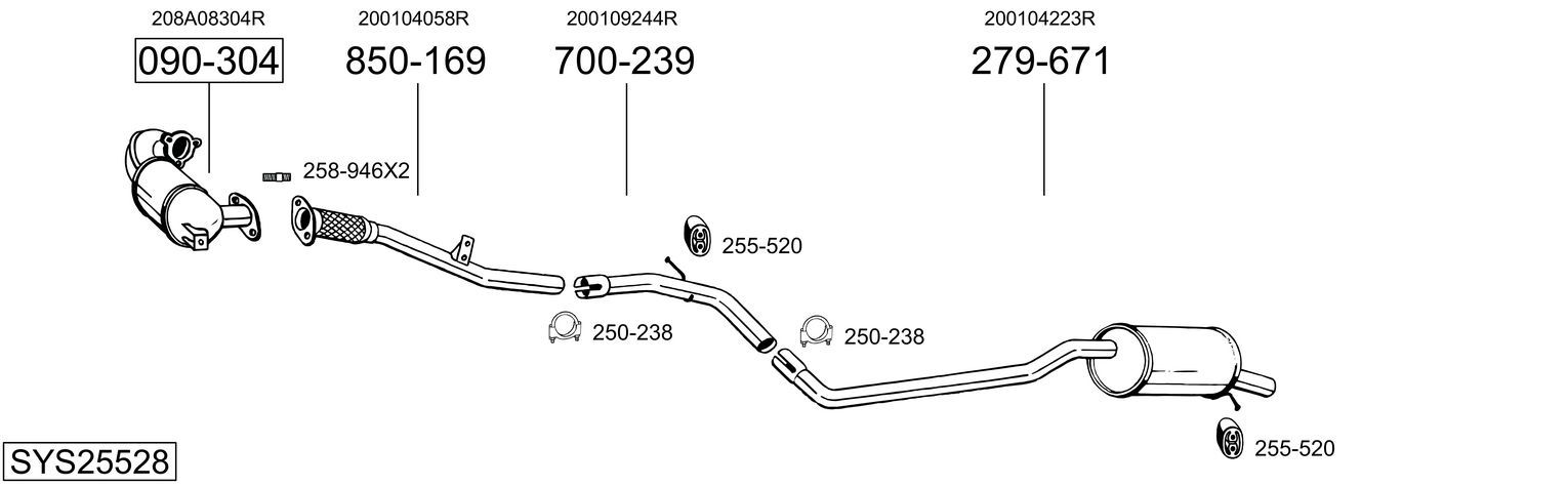 Obrázok Výfukový systém BOSAL  SYS25528