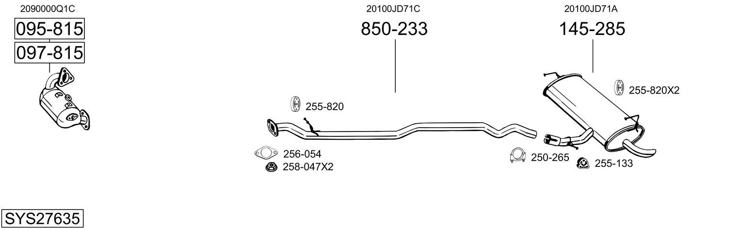 Obrázok Výfukový systém BOSAL  SYS27635