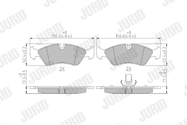 Obrázok Sada brzdových platničiek kotúčovej brzdy JURID  571391J