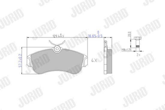 Obrázok Sada brzdových platničiek kotúčovej brzdy JURID  572310J