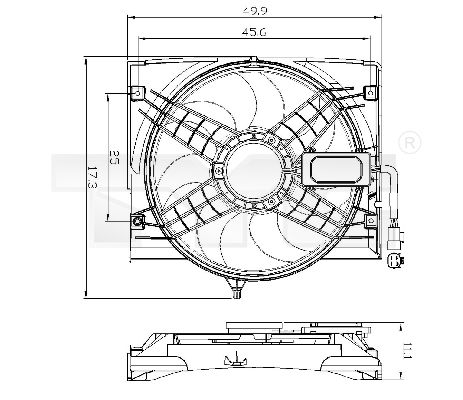Obrázok Ventilátor chladenia motora TYC  8030011