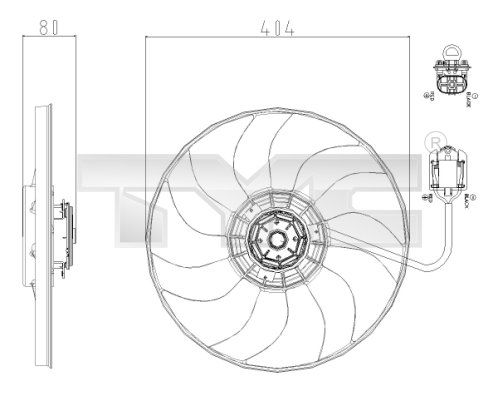 Obrázok Ventilátor chladenia motora TYC  8250019