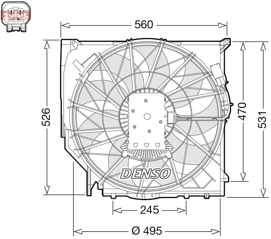 Obrázok Ventilátor chladenia motora DENSO  DER05008